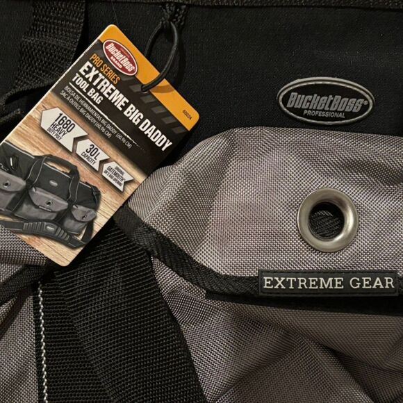 Original Bucket Boss Brand Extreme Big Daddy Tool Bag, Gray & Black, NWT - Picture 9 of 16